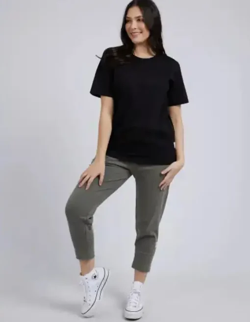 Elm - Chrissy S/S Tee - Black - Womens Fashion