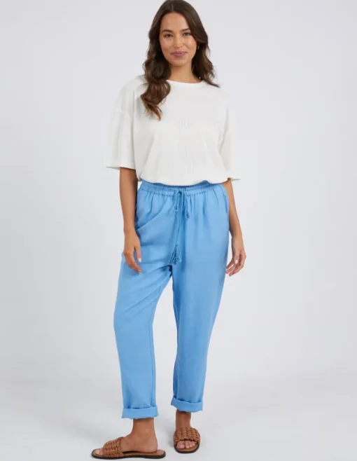 Elm - Clem Relaxed Pant - Azure Blue - Womens Fashion