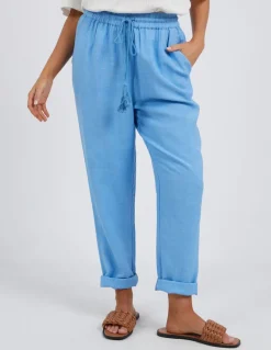 Elm - Clem Relaxed Pant - Azure Blue - Womens Fashion