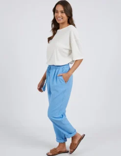 Elm - Clem Relaxed Pant - Azure Blue - Womens Fashion