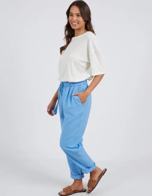 Elm - Clem Relaxed Pant - Azure Blue - Womens Fashion