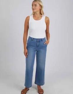 Elm - Izzy Wide Leg Jean - Light Blue Wash - Womens Fashion