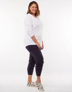 Elm - Rib Long Sleeve - White - Womens Fashion-