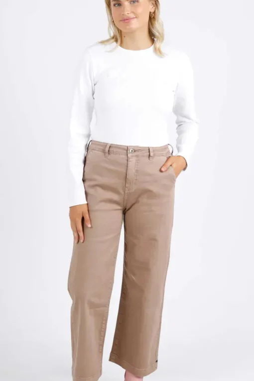 Elm - Scarlet Wide Leg Pant - Mocha - Womens Fashion