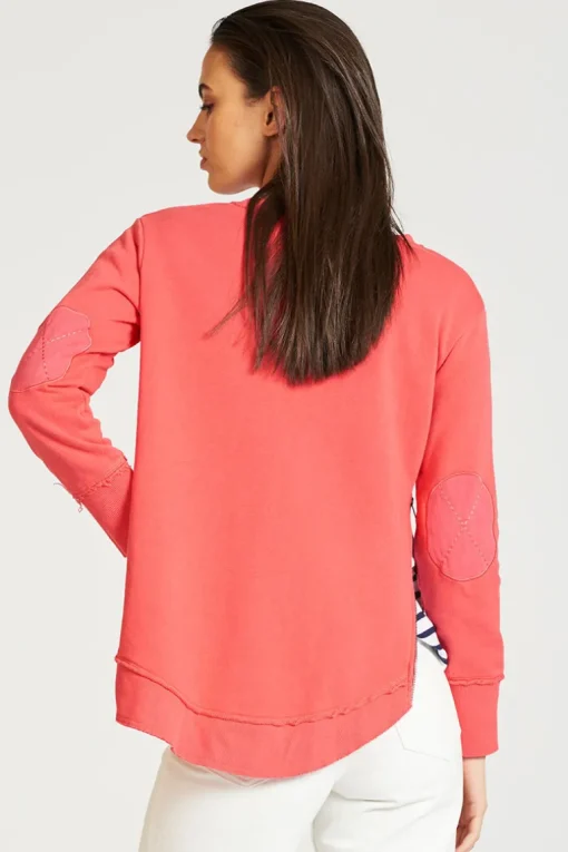 est. 1971 - High-Low Zipside Sweatshirt - Portsea Red - Womens Fashion