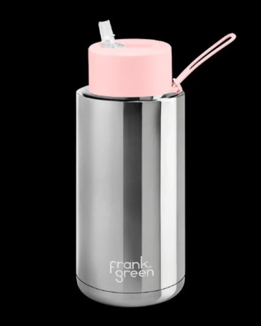 Frank Green - 34oz / 1L - Chrome Silver 1L / 34oz Straw Lid