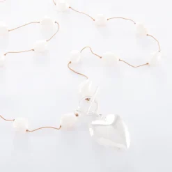 Freshwater Pearl Necklace with Large Puffed Sterling Silver Heart
