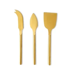 Gold 3 Piece Cheese Knife Set