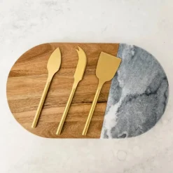 Gold 3 Piece Cheese Knife Set
