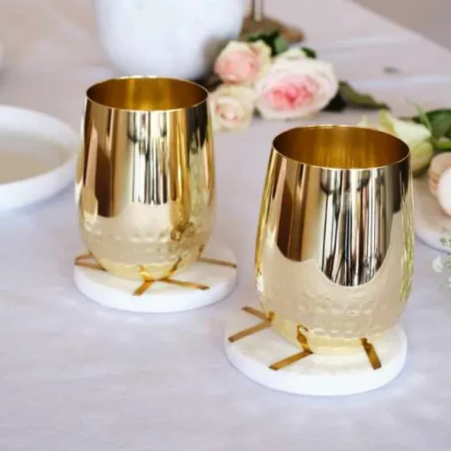 Gold Half-Hammered Glasses