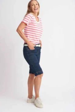 Goondiwindi Cotton - Denim Knee Length Shorts - Indigo Blue - Womens Fashion
