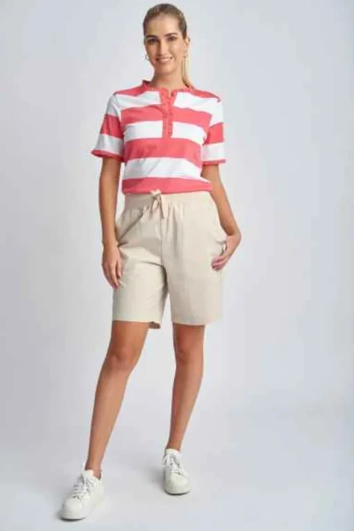 Goondiwindi Cotton - Relaxed Cotton Shorts - Beige - Womens Fashion (1)
