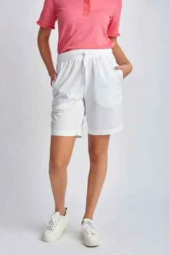 Goondiwindi Cotton - Relaxed Cotton Shorts - White - Womens Fashion