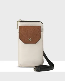 HALLIE PHONE WALLET & CROSSBODY BAG - Stone/Tan/Black