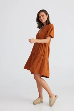 Holiday - Lola Dress - Copper - Womens Fashion