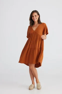 Holiday - Lola Dress - Copper - Womens Fashion