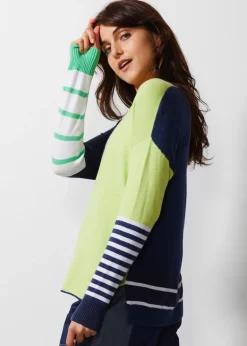 Intarsia Squares Knit | Denim