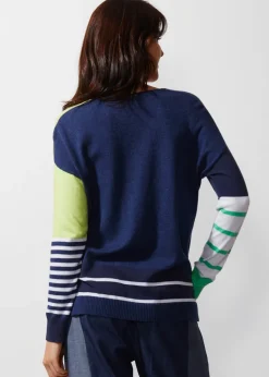 Intarsia Squares Knit | Denim