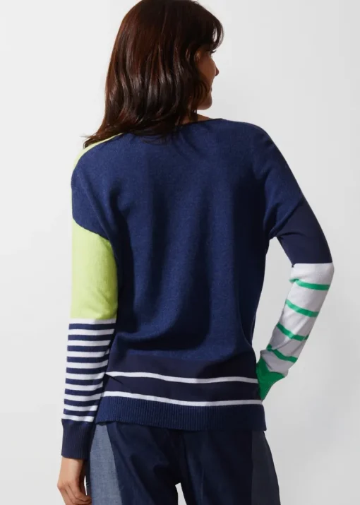 Intarsia Squares Knit | Denim