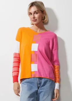 Intarsia Squares Knit | Sunset