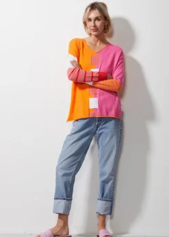 Intarsia Squares Knit | Sunset