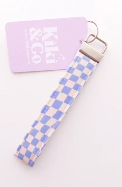 Keychain - Blue Checkerborad