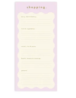 Lilac Wiggle DL Shopping List Magnet Notepad
