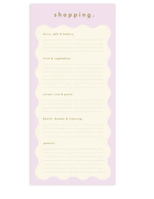 Lilac Wiggle DL Shopping List Magnet Notepad