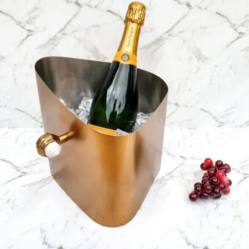 Marble and Copper Ice Bucket