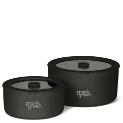 Midnight Stainless Steel Bowls with Glass Lids (2 Pack) - 700ml & 1500ml