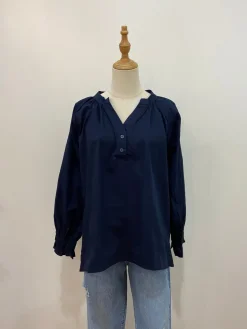 Millie Ruffle Sleeve l Navy