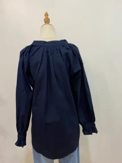 Millie Ruffle Sleeve l Navy