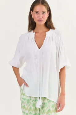 Namastai - NAM32 Top - White - Womens Fasion