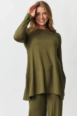 Namastai -Abigail Top - Khaki - Womens Fashion