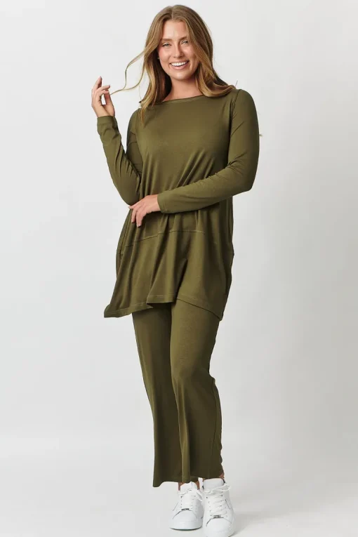 Namastai -Abigail Top - Khaki - Womens Fashion