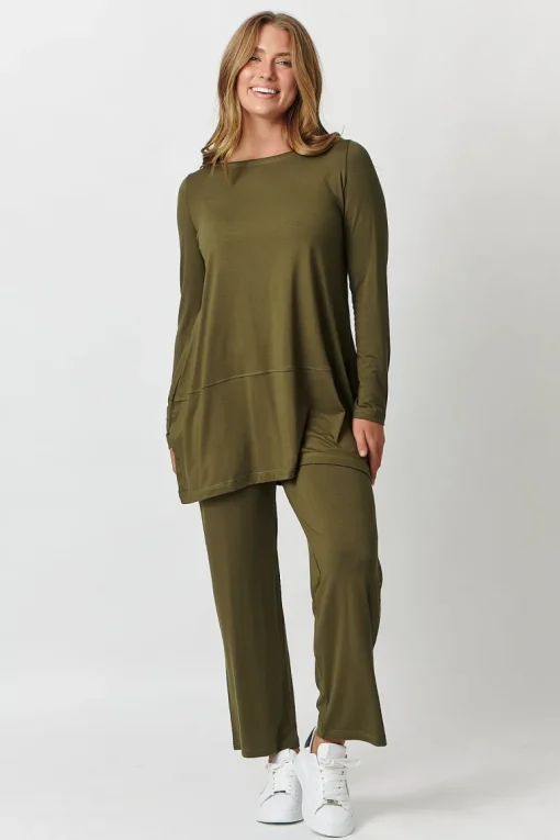 Namastai -Abigail Top - Khaki - Womens Fashion