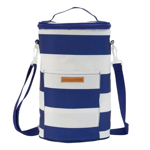 Picnic Cooler Bag  Barrel (tall) – Navy Stripe