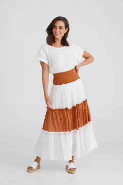 Pier Skirt - Copper + White