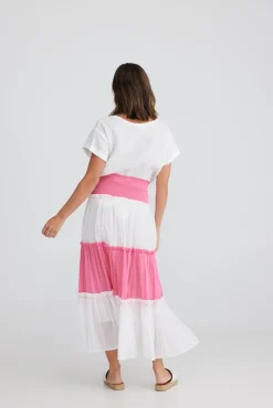 Pier Skirt - Hot pink + White