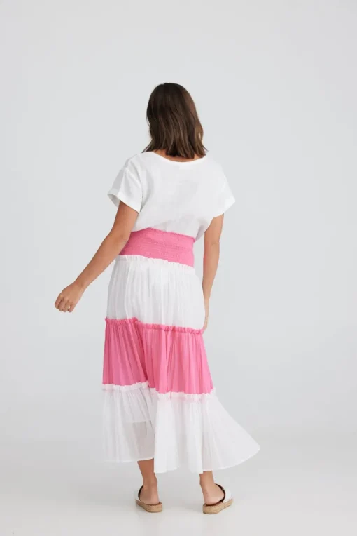 Pier Skirt - Hot pink + White