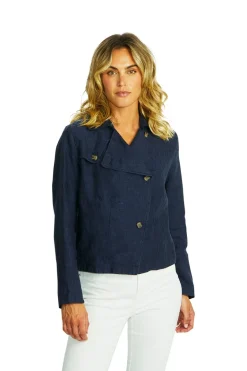 Ping Pong - Brooklyn Linen Jacket - Navy - Womens Fashion