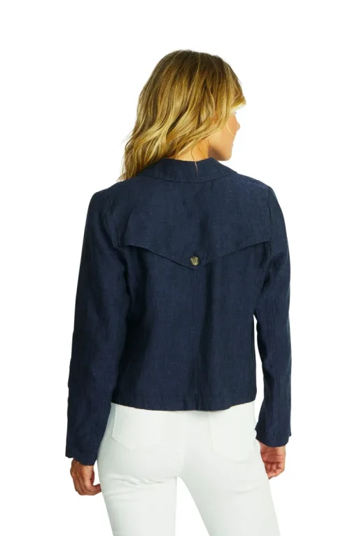 Ping Pong - Brooklyn Linen Jacket - Navy - Womens Fashion