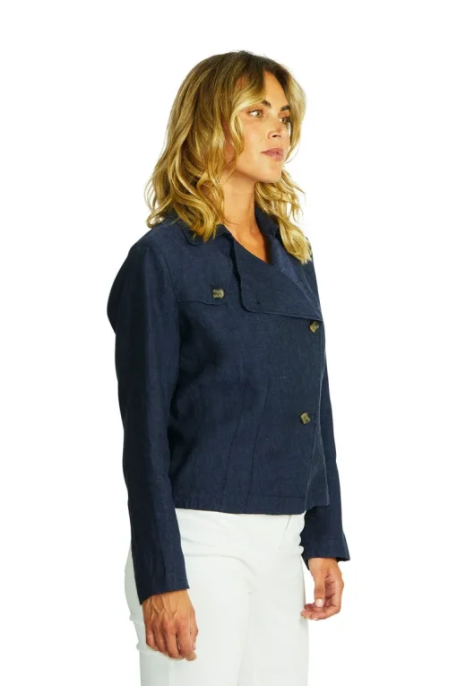 Ping Pong - Brooklyn Linen Jacket - Navy - Womens Fashion
