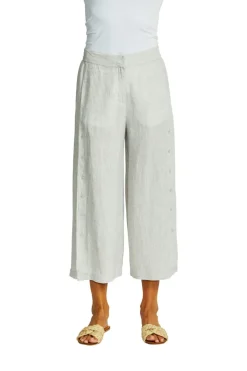Ping Pong -  Gaby Linen Button Culotte - Flax - Womens Fashion