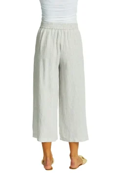 Ping Pong -  Gaby Linen Button Culotte - Flax - Womens Fashion
