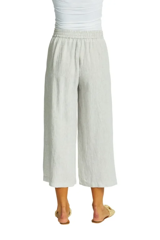 Ping Pong -  Gaby Linen Button Culotte - Flax - Womens Fashion