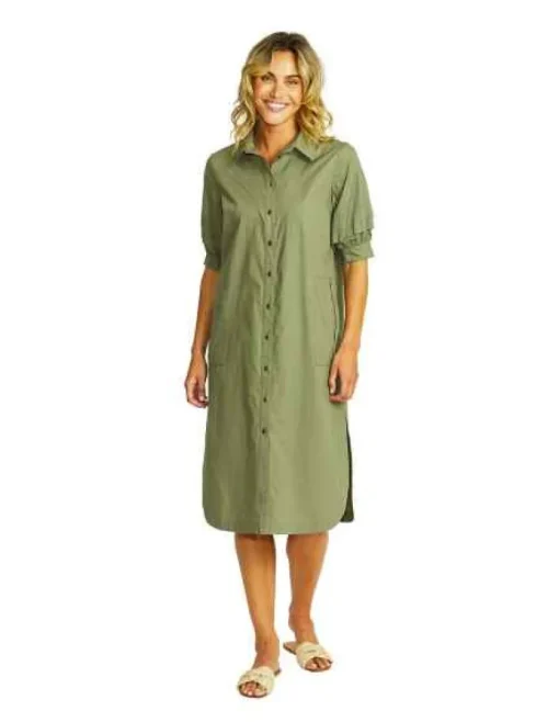 Ping Pong - Harley Shirt Dress - Khaki - Womens Fashion