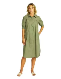 Ping Pong - Harley Shirt Dress - Khaki - Womens Fashion