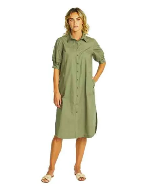 Ping Pong - Harley Shirt Dress - Khaki - Womens Fashion