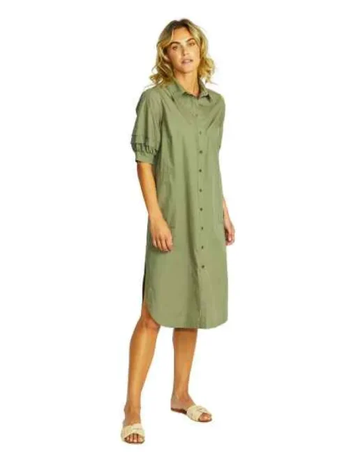 Ping Pong - Harley Shirt Dress - Khaki - Womens Fashion